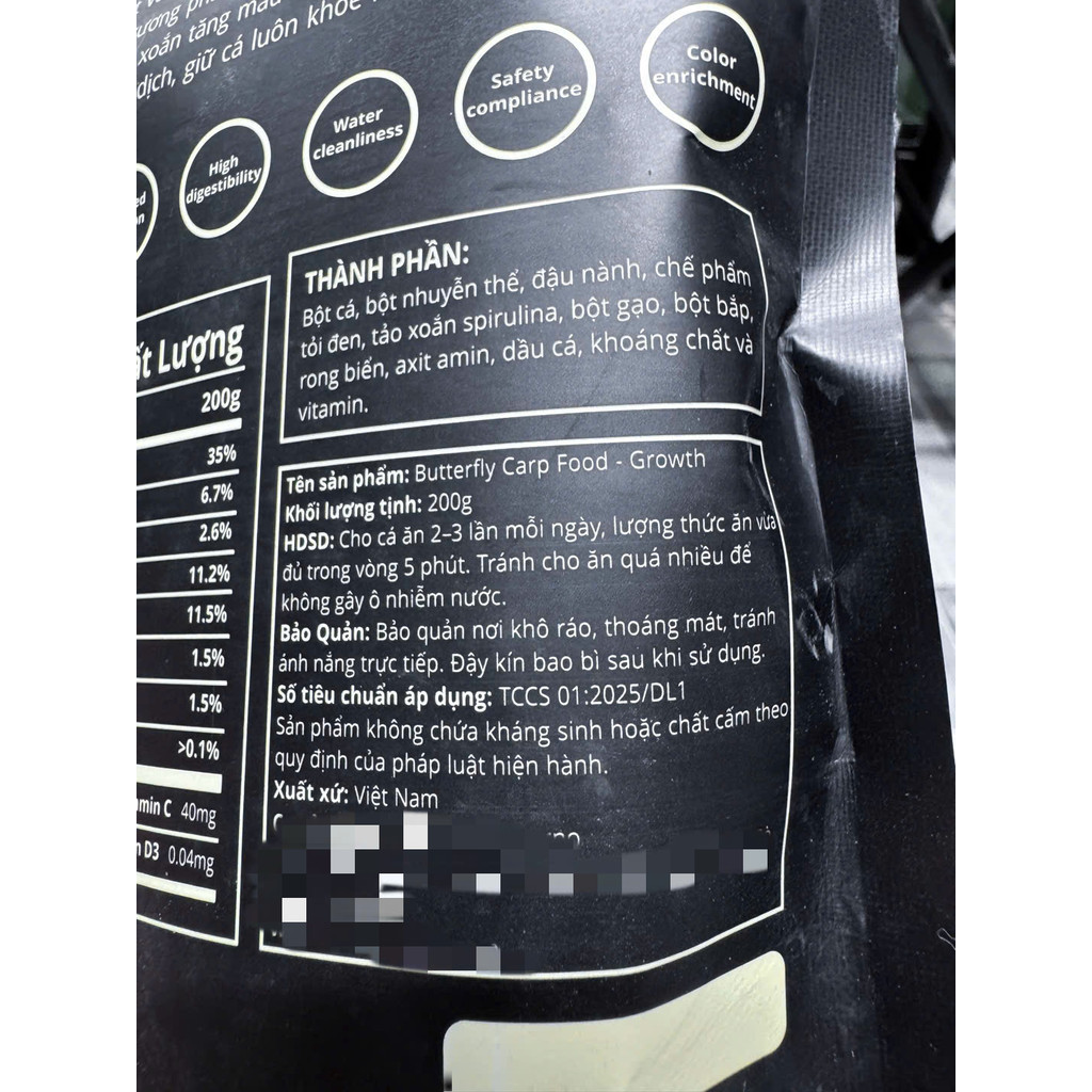 Gói 200gram Butterfly Carp Food Acpharno Cám Dinh Dưỡng Cho Cá Chép Sư Tử, Phi Tần Mau Lớn