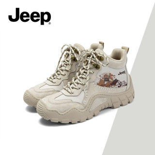 JEEP Giày Boots Nữ Thu Đông, Chống Trơn Trượt, Đế Dày, Phù Hợp Trekking