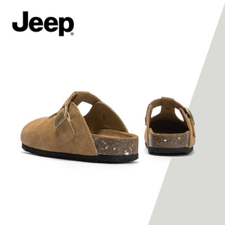 JEEP Nữ Xuân Hè Bán Chạy Nửa Trượt Birkenstock Giày Thoáng Khí Đóng Mũi Dép Văn Phòng Slip-On Đa Năng Giày Thường Ngày
