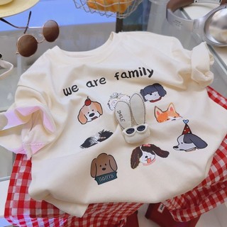 ‌Trẻ em Phong Cách Mùa Hè Cotton Nguyên Chất Hoạt Hình Dễ Thương In Hình Chó Áo Thun Tay Ngắn Cho Bé Hàng Đầu