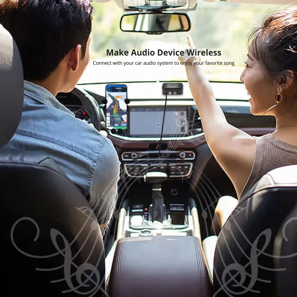 2025 Mới Bluetooth 6.0 Bộ Thu Không Dây SBC AAC Hi-Fi 3.5 Mm AUX Jack 2RCA RCA Âm Thanh Âm Nhạc Adapter Cho PC Xe Bộ Loa Khuếch Đại