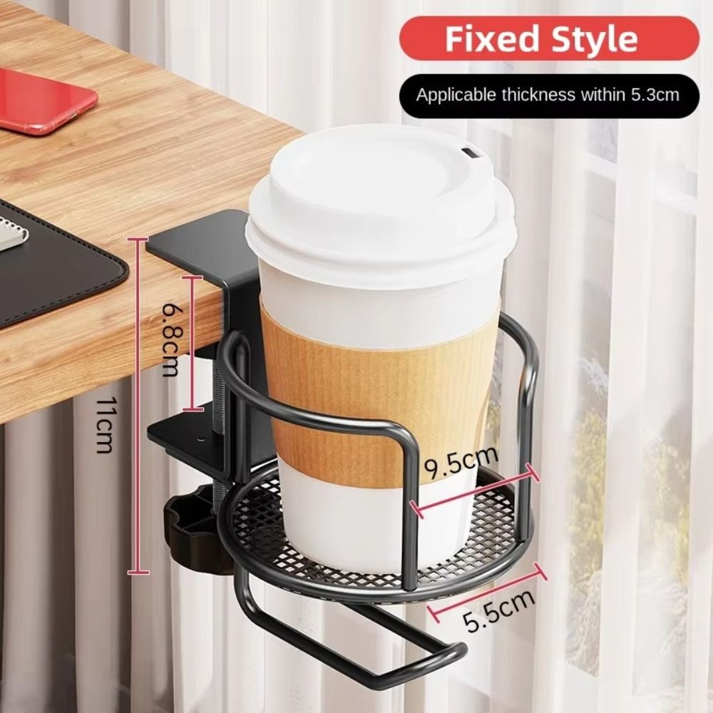Giá đỡ cốc để bàn không cần khoan ESSENCEH, Giá đỡ cốc 2 trong 1 xoay 360 độ, Thiết kế chống rơi Kẹp tay nâng cấp Giá đỡ cốc có thể điều chỉnh chống trượt