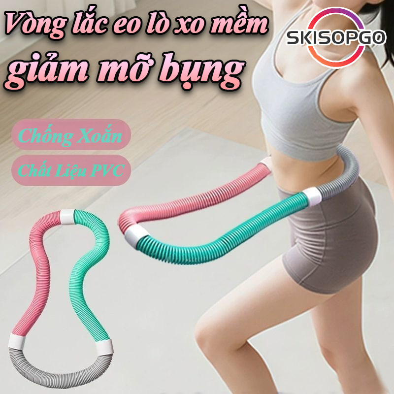Vòng Lắc Eo Lò Xo Mềm Giảm Mỡ Bụng, Chất Liệu PVC An Toàn, Thiết Kế Thân Thiện Với Eo, Chống Xoắn