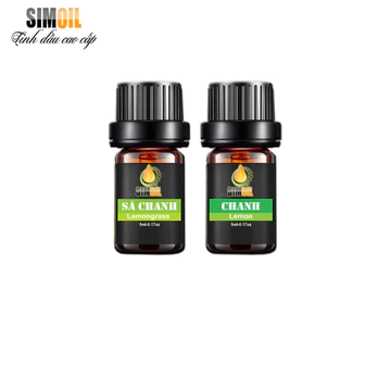 [Có kiểm định] Combo 2 lọ tinh dầu thơm cao cấp hương Chanh, tinh dầu Sả cao cấp, dùng cho máy xông tinh dầu