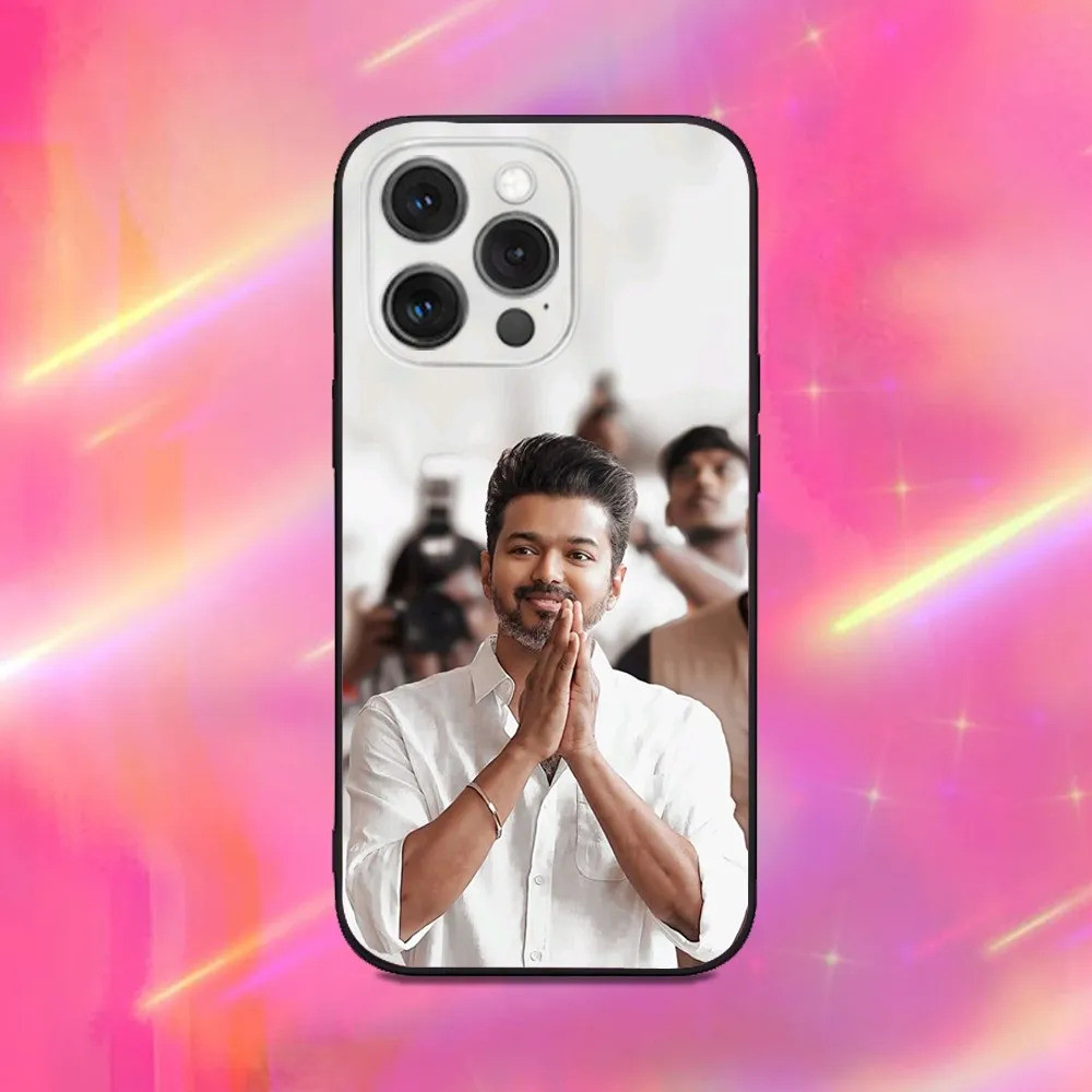Ốp Điện Thoại TP-2 Thalapathy V-Vijay Ấn Độ Cho iPhone 16, 17,14,13,12,11, Pro, Max, Plus, X, XS, XR, SE, 8,7, Mini, Ốp Lưng Silicon Mềm Màu Đen