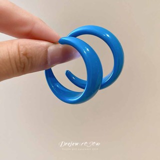 Bông tai đinh tán hình chữ C tròn hình chữ C kim thép DREJEW, cổ điển và tươi mát, độc đáo và thích hợp thiết kế bông tai dành cho nữ