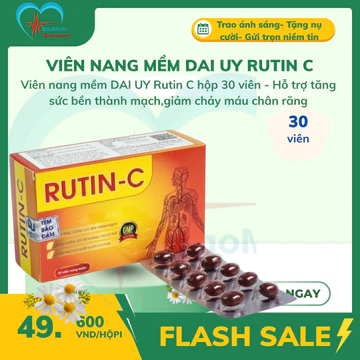 Viên nang mềm DAI UY Rutin C hộp 30 viên - Hỗ trợ tăng sức bền thành mạch,giảm chảy máu chân răng