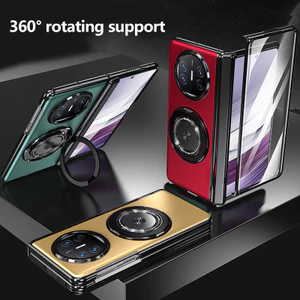 Thời Trang Mới 360 ° Xoay Vòng Từ Tính Đứng Dành Cho Huawei Mate X6 X5 X3 5G Bản Lề Mặt Sau Điện Thoại Có Bảo Vệ Màn Hình