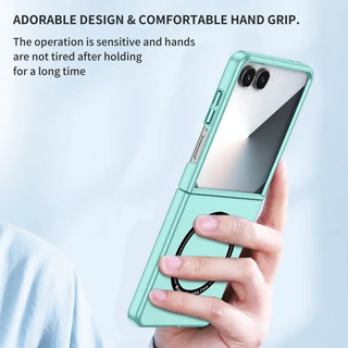 Ốp lưng cảm giác da siêu mỏng từ tính cho Samsung Galaxy Z Flip 7 6 5 4 3 Vỏ sạc không dây