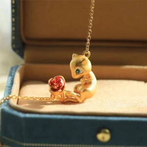 Vòng cổ mạ vàng Niche Pokémon Super Dreamy Pokémon nguyên bản Mặt dây chuyền Pokemon tráng men thủ công
