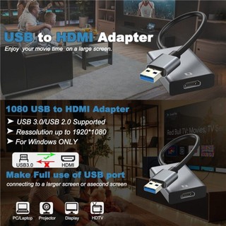 Bộ chuyển đổi USB 3.0 sang HDMI 1080P cao cấp - Hỗ trợ PC laptop TV Win XP/7/8/10/11 âm thanh hình ảnh rõ nét sắc sảo