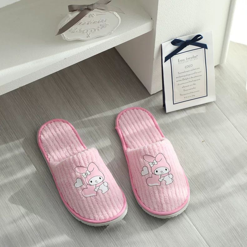 Chất Lượng Cao Dễ Thương Sanrio Kuromi Cinnamoroll Chống Trơn Trượt Nhà Khách sạn Khách sạn Hoạt Hình Dùng Một Lần Dép Trong Nhà