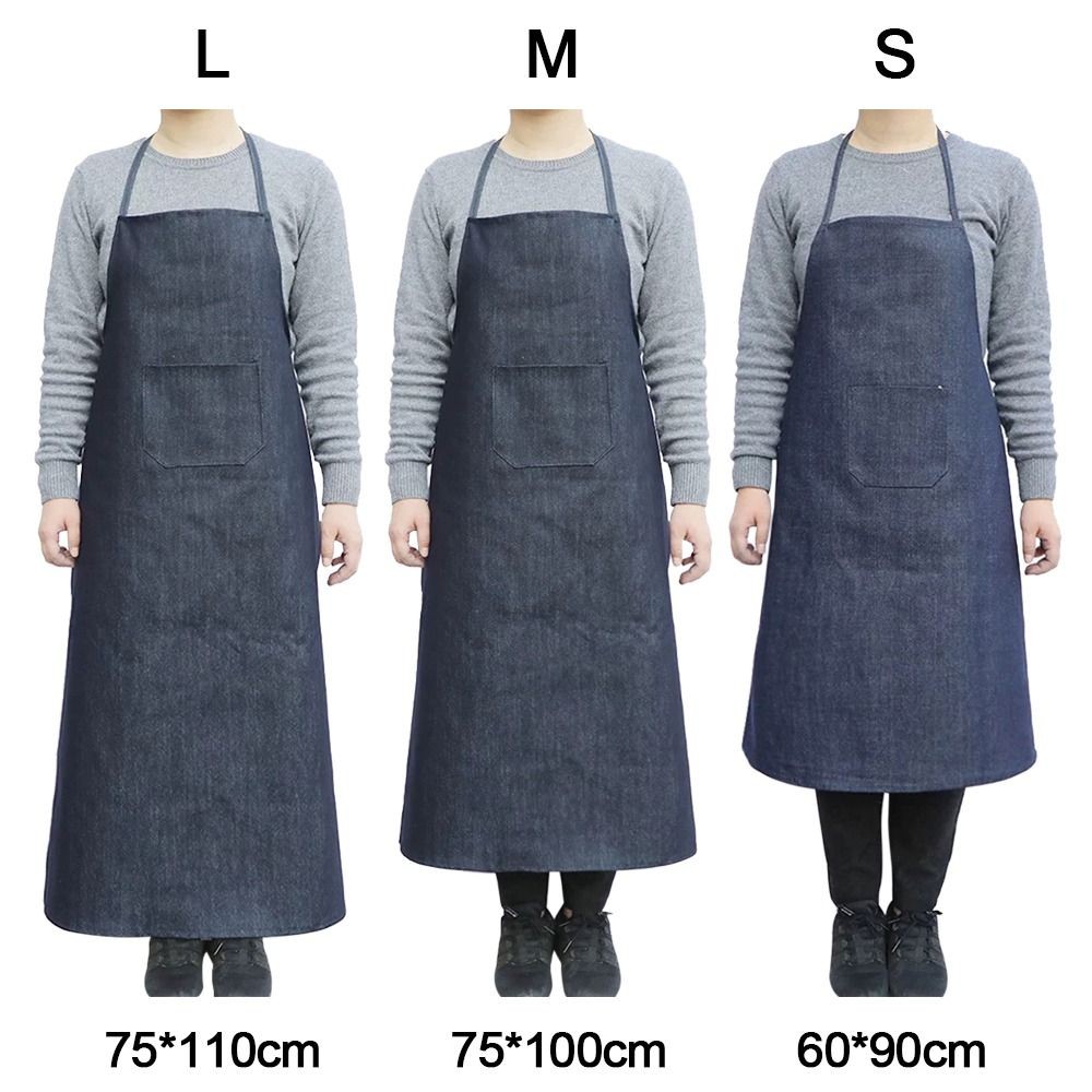 Tạp dề làm việc JIGK, với 1 túi Tạp dề cao bồi dày, Tạp dề bồi bàn Unisex chống mài mòn thời trang