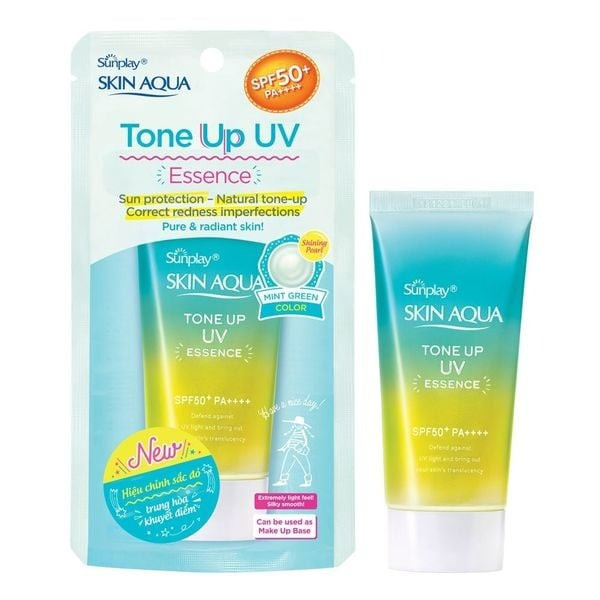 Kem chống nắng hiệu chỉnh sắc da nâng tông Skin Aqua Tone Up Essence, Tuýp lớn 80g