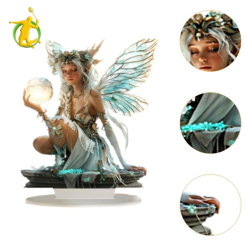 Hình Acrylic trang trí cổ tích 2D Elf cho màn hình máy tính để bàn và kệ sách