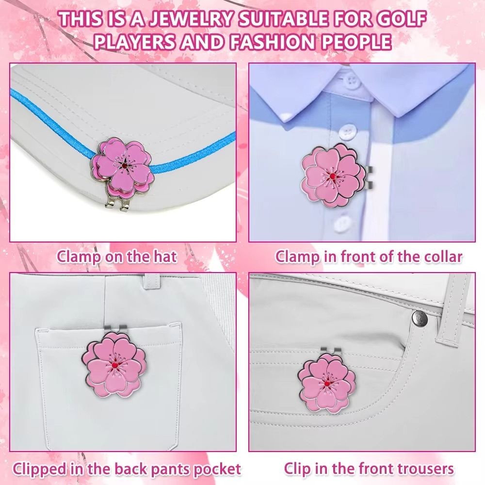 LACYES Golf Cap Clip, Từ Tính Bền Kim Loại Đánh Dấu Bóng Golf, Mũ Thể Thao Hai Kiểu Vị Trí Bóng Trang Trí Mũ Golf Marker Nữ Cô Gái