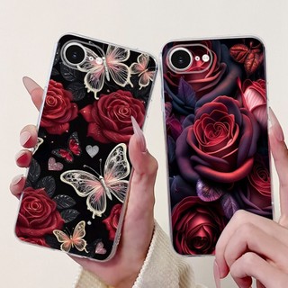 Dành Cho iPhone 16e SE 2025 Ốp điện thoại Hoa Thời Trang Mới Bướm Mềm Trong Suốt Silicon Ốp điện thoại Cho iPhone16e 5G A3212 SE4 Vỏ
