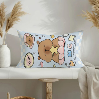 Vỏ gối hình chữ nhật bằng vải Polyester in một mặt dễ thương Capybara Quà tặng trang trí ghế Sofa tại nhà cho bạn bè (Không lõi)