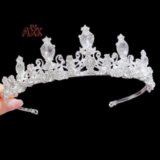 [AXK] Vương miện tiara pha lê nhiều màu sắc cho cô dâu, phù hợp tiệc cưới