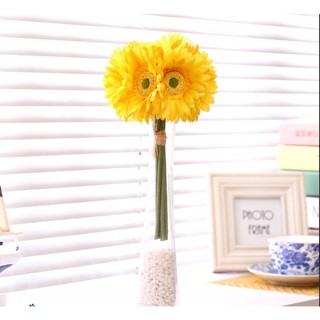 7 đầu gerbera, hoa nhân tạo cao cấp, gerbera phong phú, bó, gerbera, trang trí hoa năng lượng mặt trời