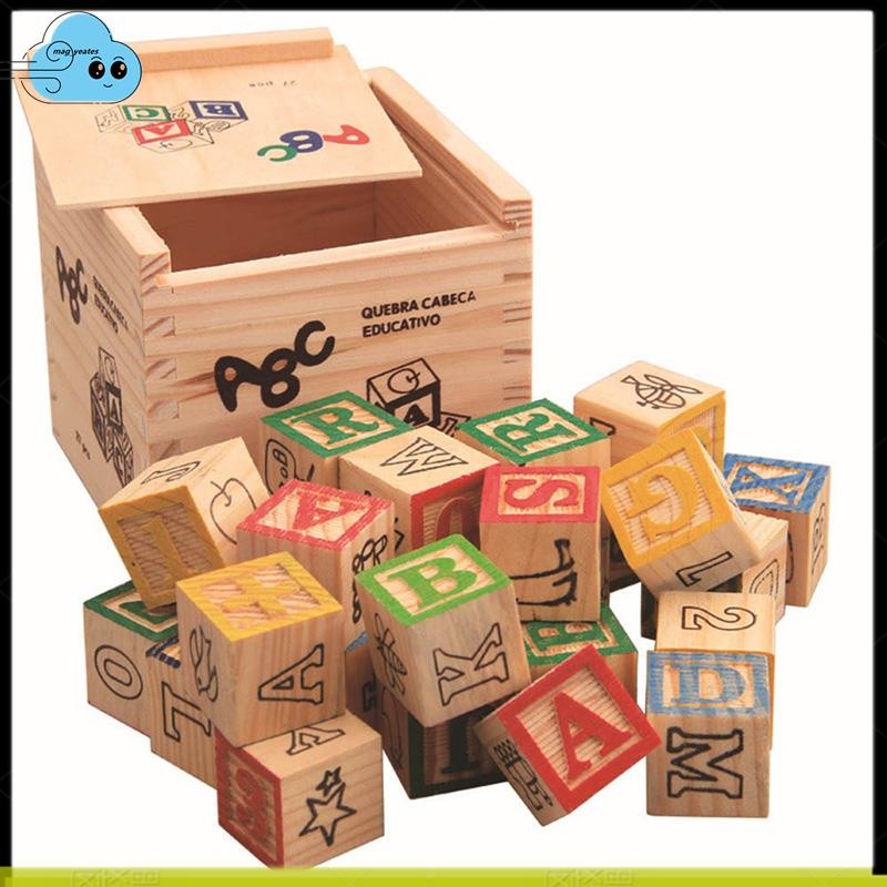 27 Chiếc Trẻ Em Gỗ Bảng Chữ Cái Khối Chữ Cái Xếp Chồng Đồ Chơi Khối Xây Dựng Thủ Công Học Tập Sớm Đồ Chơi Giáo Dục Trang Trí Phòng Bé