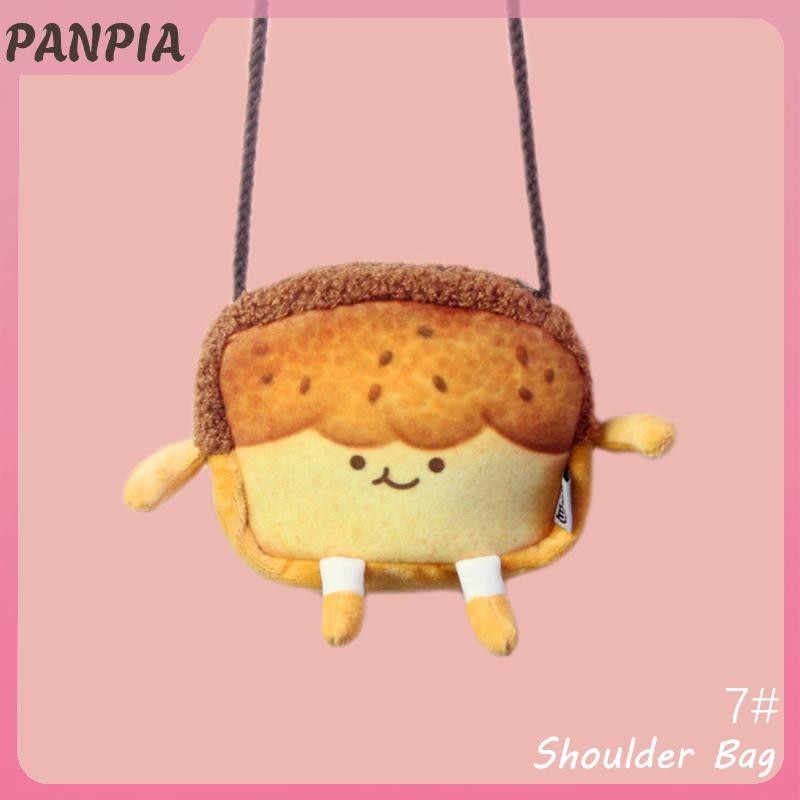 PANPIA-Dễ Thương Hoạt Hình Bánh Mì Nướng Sang Trọng Túi Đeo Vai Bé Gái Ví Đựng Thẻ Nữ Thường Ngày Hoạt Hình Dễ Thương Túi Xách Lưu Trữ Đeo Ngang Tote
