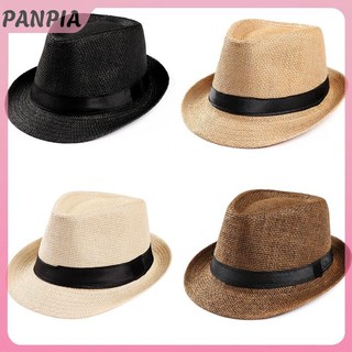 PNPIA-Unisex Mũ Nam Nữ Fedora Trilby Rộng Vành Rơm Đi Biển Mặt Trời Quý Ông Adlut