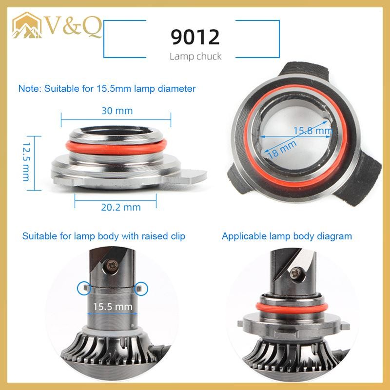 Littleloves1 Cho V7-9005 / 9006 / 9012 / H11 / H7 / H4 / H3 / H1 Kẹp Giữ Đèn LED Ô Tô Đèn Pha Bóng Đèn Đế Adapter Ổ Cắm Giá Đỡ EN