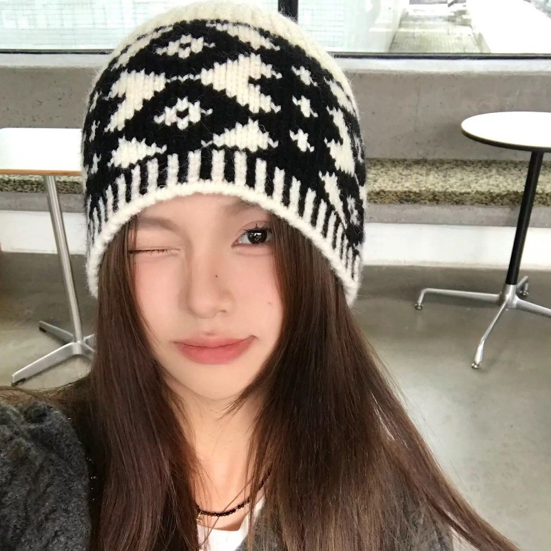 [GiuDuu] Mũ Skullies Beanie Jacquard Hình Thoi - Ấm Áp, Co Dãn, Thoáng Khí - Phù Hợp Mùa Thu Đông và Ngoài Trời