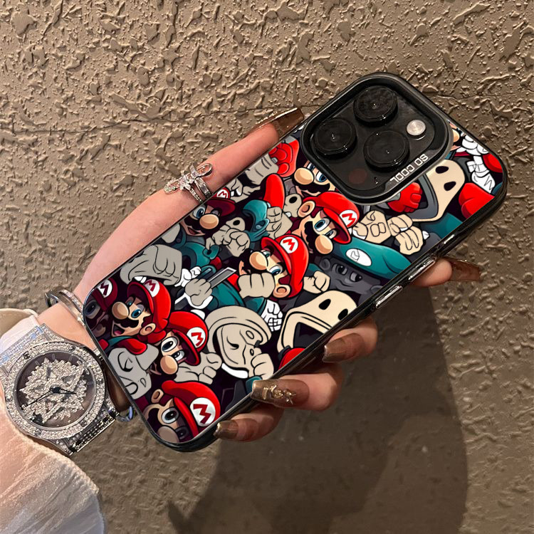 Vỏ Tương Thích Cho Realme C63 C65 C53 C35 C15 Note 60 50 C67 C55 C51 C21Y C11 C25 C17 C12 5i 8i 6i 5 7i C25Y C33 C30 C21 Narzo 50A Vỏ Cứng Mạ Kim Loại Hoạt Hình Supermaria