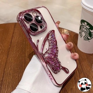 Ốp Lưng Quicksand Bling Cho Huawei Nova 11i 12 11 10 8 7 Pro SE 10Z Y91 Y61 Y90 9Z Y70 Plus Vỏ Bảo Vệ Ống Kính Trong Suốt Shinning Bướm Đứng Mạ Chống Sốc Vỏ Mềm