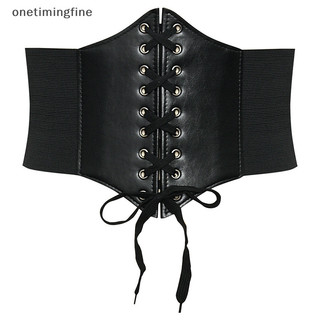 Onetimingfine Da PU Rộng Giảm Béo Thắt Lưng Có Thể Điều Chỉnh Eo Corset Cho Nữ Trang Trí VN