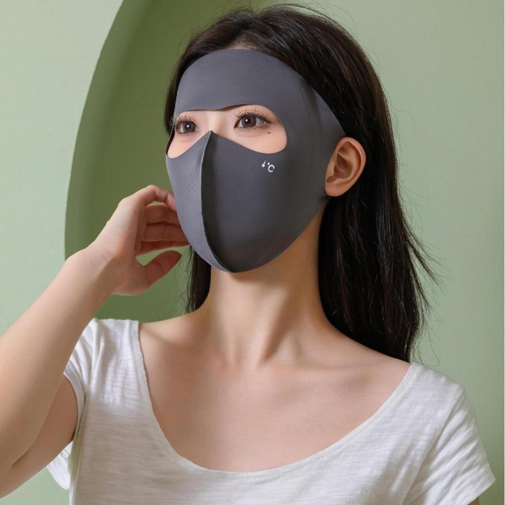 Mặt nạ chống nắng JSJJING UPF50+, làm từ polyester có khả năng co giãn và thoáng khí, thiết kế hình chữ V