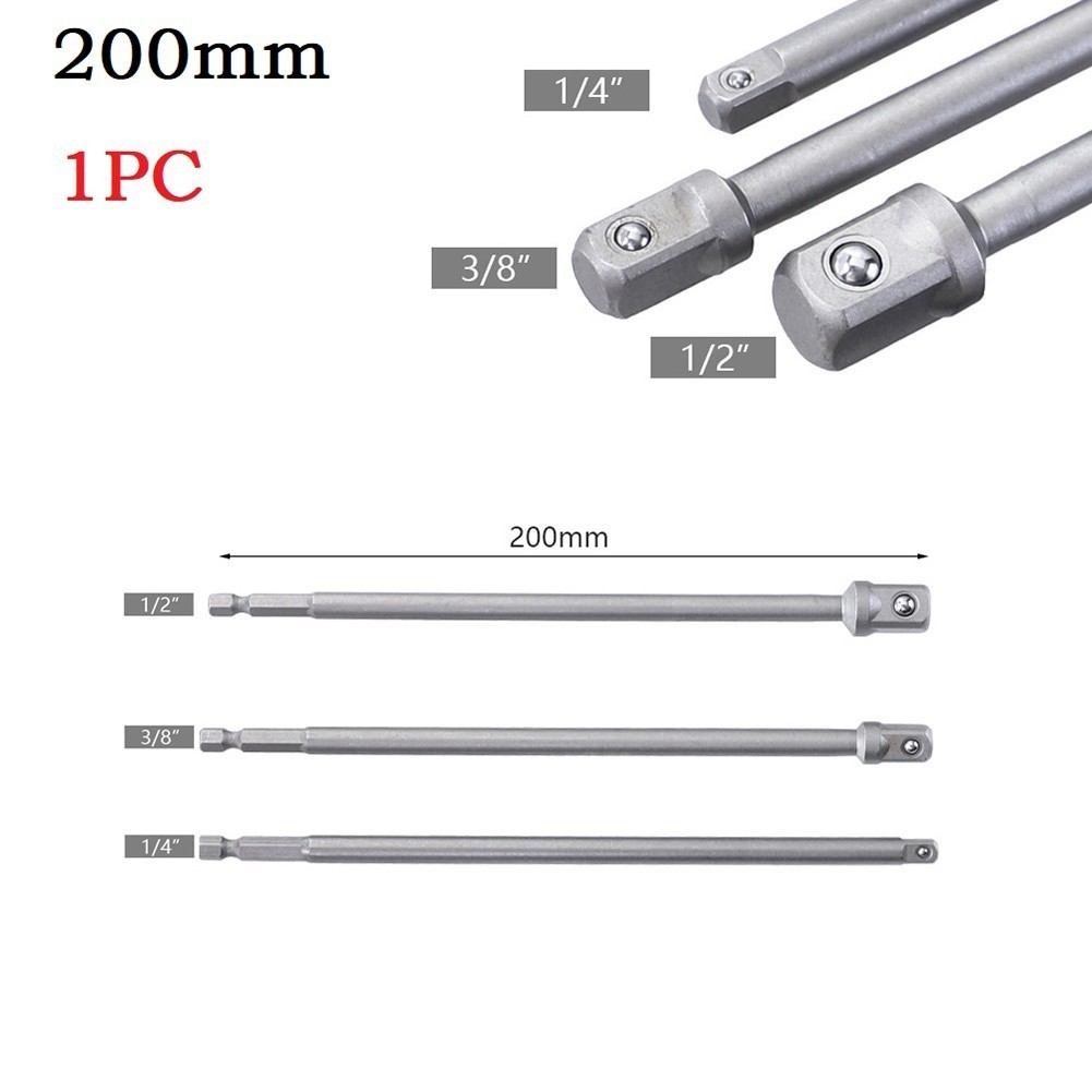 [Cosyh] Bộ chuyển đổi ổ cắm tác động 200mm Chuôi lục giác sang thanh mũi khoan mở rộng 1 / 4 3 / 8 1 / 2