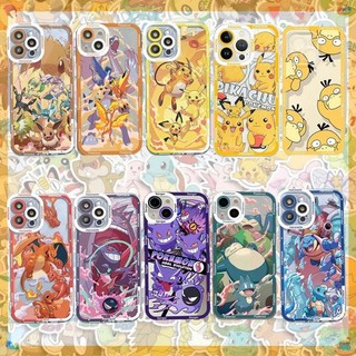 Vỏ hoạt hình Pokemon Pikachu Gengar Eevee cho Redmi Note 11 8 9 10S 12 11S 10 Pro Max 9T Vỏ silicon trong suốt dễ thương Vỏ điện thoại TPU mềm Anime TPU hợp thời trang