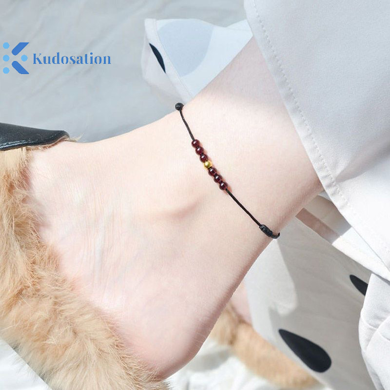 Vòng Tay Dây Kudosation Dành Cho Nữ, Tay Dây Đỏ Vòng Tay Cô Gái Sinh Nhật Tình Bạn Quà Tặng May Mắn Trang Sức Đỏ Đen