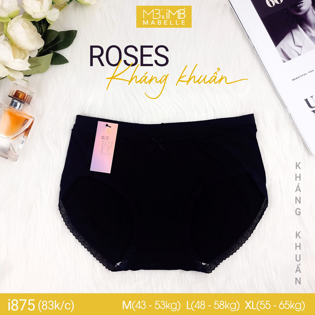 [CHÍNH HÃNG] Quần lót nữ cotton kháng khuẩn cao cấp cạp vừa phối ren ống MB i875 4 màu đủ size