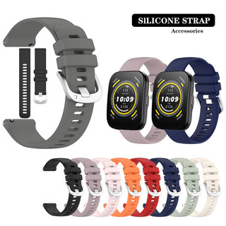 Dây đeo silicon khóa bạc 20mm 22mm cho Huami Amazfit Bip 6 / 5 / Bip 3 Pro / Bip Lite S U