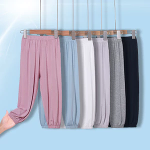 Trẻ Em Nhẹ Chống Muỗi Quần Ice Silk Modal Bé Gái Quần Dài Bé Trai Mùa Hè Thoải Mái Bloomers 100-160 Kích Thước C1M9
