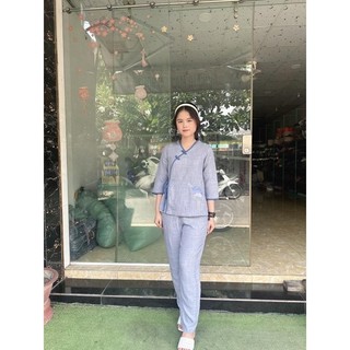 cổ tim nơ vân mây, set đồ thời trang nữ đi chùa cao cấp Top Áo