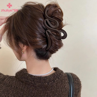 < zhuliye789 > Frosted Wave Grab Clip Lớn Maill Cô Gái Thanh Lịch Kẹp Lưng Phụ Kiện Tóc Quà Tặng Trang Sức