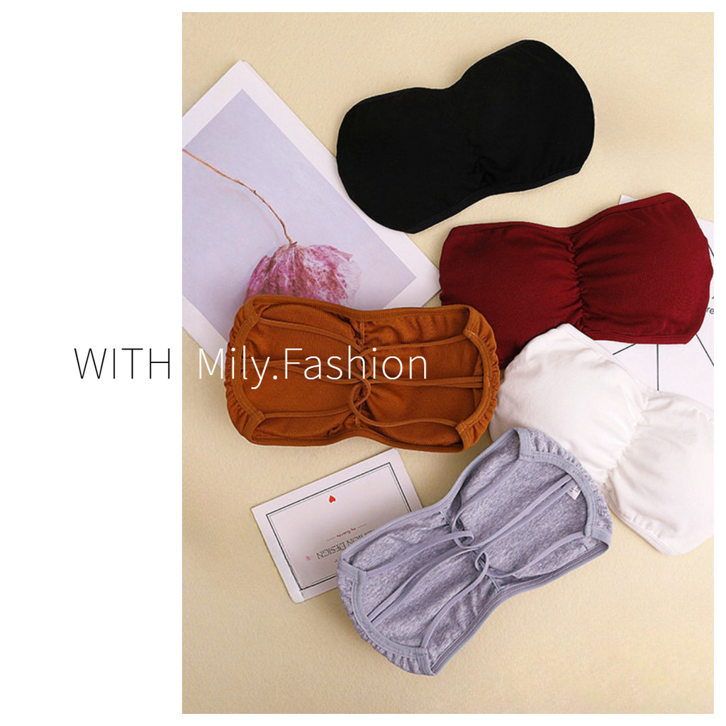 Milyfashion Với Miếng Lót Ngực quây Tập Hợp Ống Chống Trơn Trượt Top Quấn Ngực Chống chói Lưng Đẹp Đế Gợi Cảm