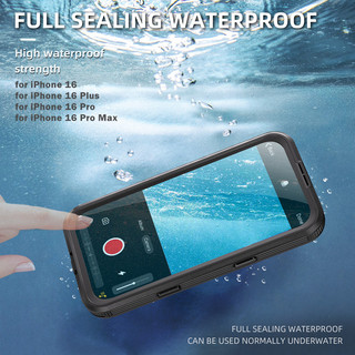 ốp lưng 16 promax chống nước IP68 Waterproof Shockproof Magnetic Case For iPhone 16 Pro Max Plus Cover Diving Underwater Swim Outdoor Sports
