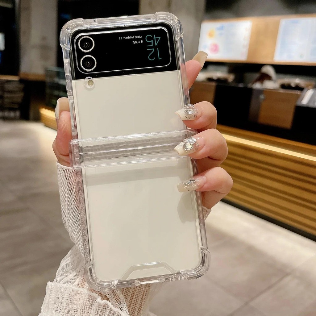 Bản Lề Bảo Vệ Ốp Lưng Điện Thoại Samsung Galaxy Z Flip 6 5 4 3 Flip6 Flip5 Flip4 Flip3 Nhựa Cứng Trong Suốt Trong Suốt