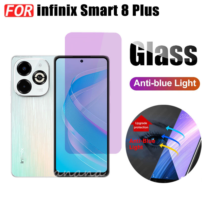 Ốp điện thoại chống sốc 3 trong 1 Infinix Smart 8 Plus cho Infinix Smart8 Pro 8 HD X6225 Kính cường lực và ống kính chống tia xanh