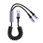 Cáp sạc xe hơi MicroUSB Type C 2 trong 1 BTM có cáp dữ liệu sạc lò xo co giãn cho nhiều thiết bị
