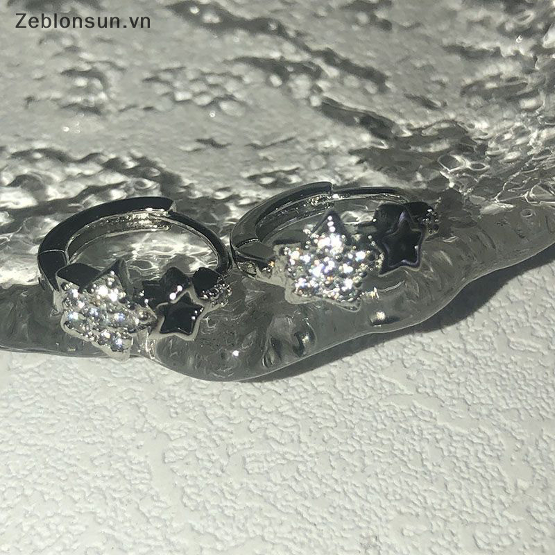 # Hb # Thời trang Retro Zircon Pha lê Pentagram Khóa tai Xu hướng Bông tai hình ngôi sao đơn giản dành cho nữ Quà tặng trang sức thẩm mỹ.