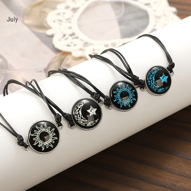 Julyhot 2 Cái / bộ Vòng Tay Mặt Trời Dạ Quang Cá Tính Cho Những Người Yêu Dây Quyến Rũ Tình Bạn Đảng Phụ Kiện Trang Sức Túi Đôi Massivedeals Quà Tặng
