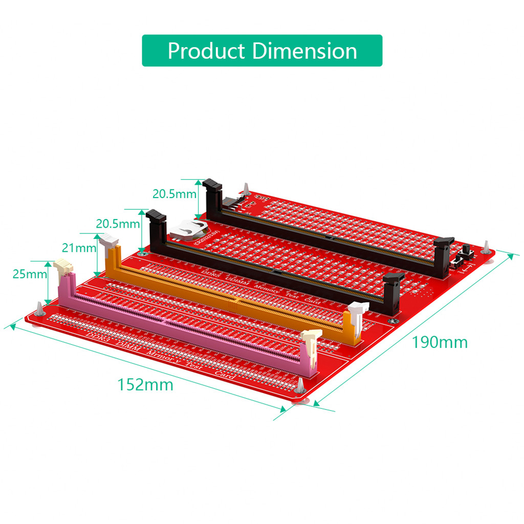 Combo JMT 3 trong 1 cho PC Máy tính để bàn DDR3 / 4 / 5 RDIMM / UDIMM Bộ kiểm tra bộ nhớ có đèn LED