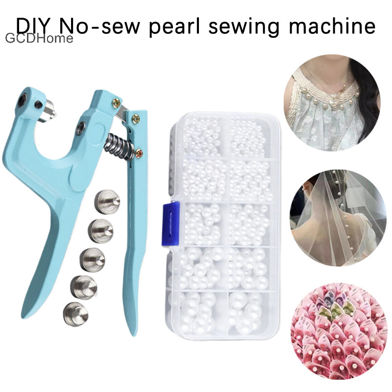 Gcdhome Ngọc Trai Setg Dụng Cụ Máy 5 Kích Cỡ Hạt Nhựa Ngọc Trai Vải Hướng Dẫn Cố Định Sử Dụng Báo Chí Cho DIY May Phụ Kiện HOT